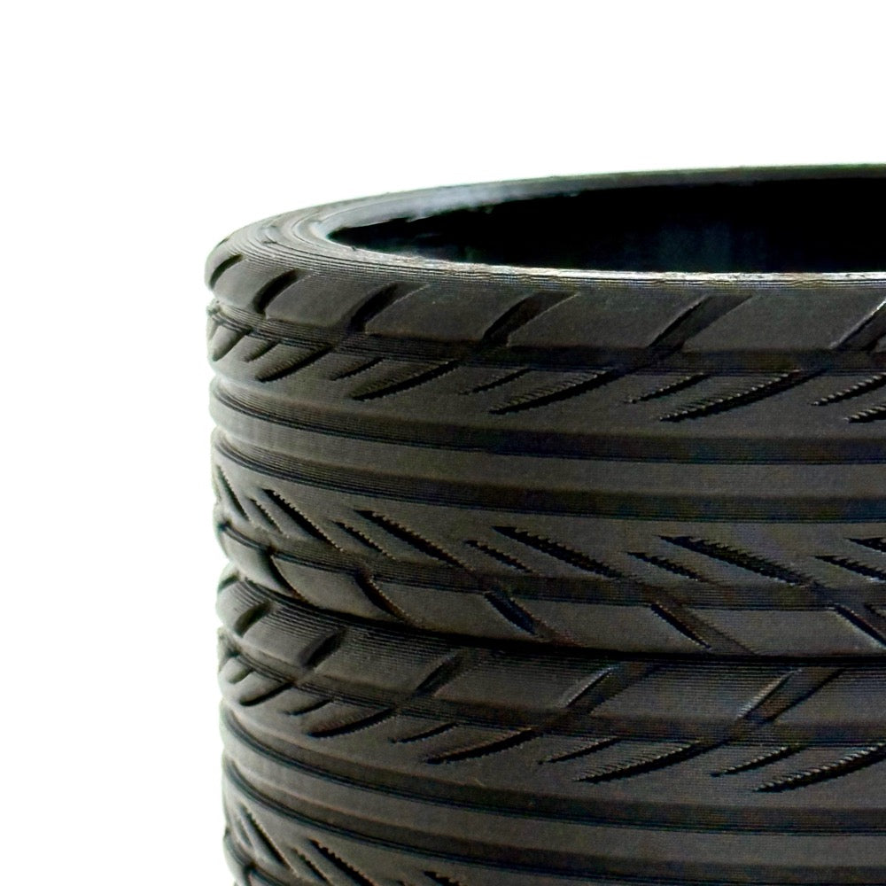Lapicero Ruedas de Fórmula 1, Portalápices Neumático de Carreras, 10 cm x 10 cm, Organizador de Escritorio para Herramientas y Útiles, Negro