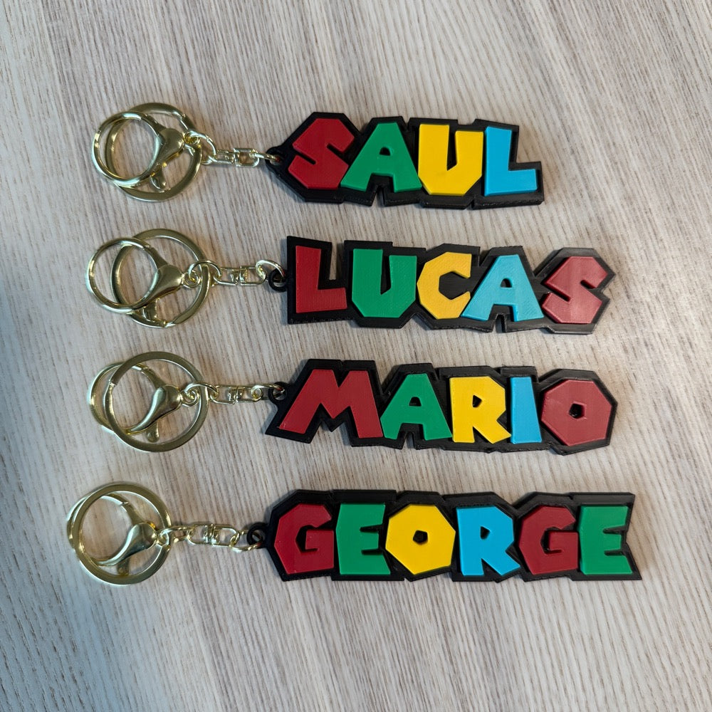 Llavero Super Mario, personalizado con nombre, adorno para bolso, mochila y llaves