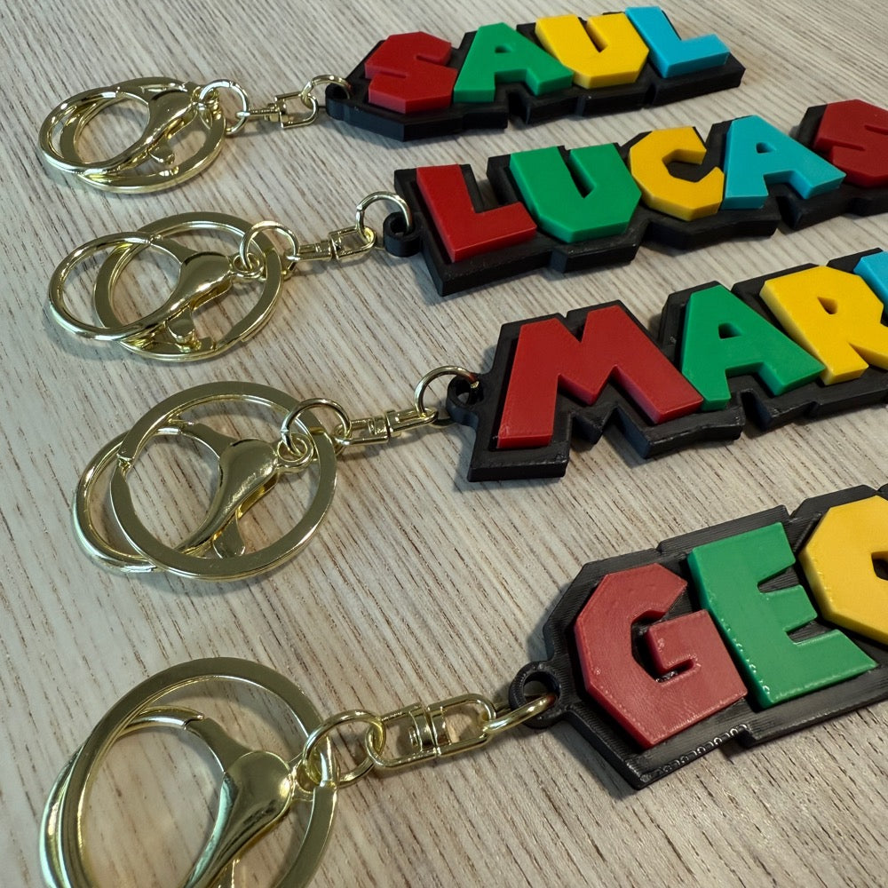 Llavero Super Mario, personalizado con nombre, adorno para bolso, mochila y llaves