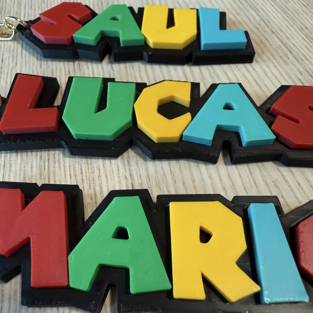 Llavero Super Mario, personalizado con nombre, adorno para bolso, mochila y llaves