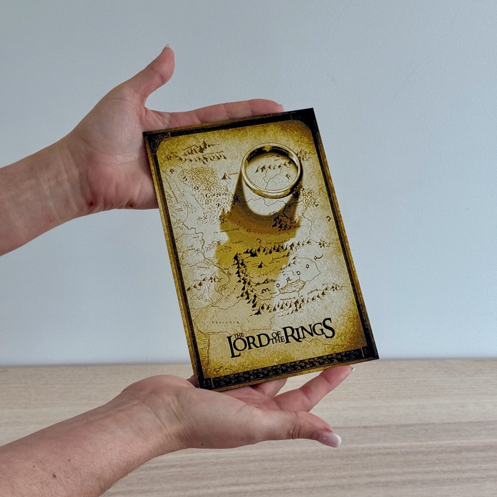 Arte de Pared “El Señor de los Anillos” Impreso en 3D — Sombra del Anillo Único, Torre de Sauron, Mapa de la Tierra Media — Decoración Fantástica de Tolkien