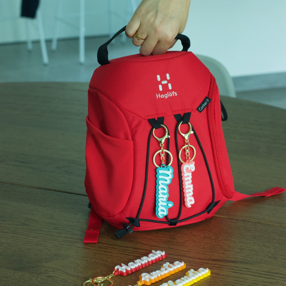 Llavero Personalizado con Nombre, Adorno para Bolso o Mochila, Colores Pastel — Regalo para Boda / Comunión