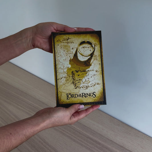 Arte de Pared “El Señor de los Anillos” Impreso en 3D — Sombra del Anillo Único, Torre de Sauron, Mapa de la Tierra Media — Decoración Fantástica de Tolkien